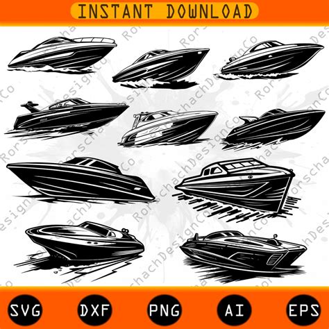 10 Speed Boat Svg Bundle Boat Clipart Pack Boat Svg Racing Svg Boat