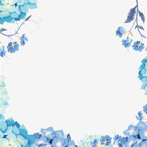 Border Background Frame Blue Flower Border / Square floral frame with ...