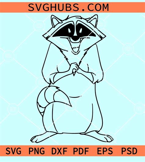 Meeko The Raccoon Svg Meeko Vector Svg Princess Pocahontas Svg