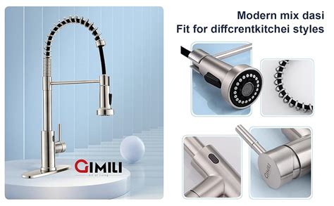 Gimili Touchless Kitchen Faucet With Ac Adapter Smart Motion Sensor