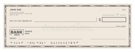 Blank Bank Check Checkbook Pay Cheque Template Stock Vector Illustration Of Currency Payout