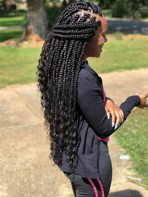 Cute Box Braid Hairstyles For Black Girls