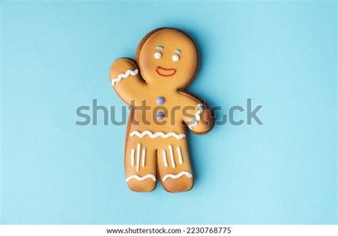 Gingerbread Man Decorated White Icing Isolated Stock Photo 2230768775 ...