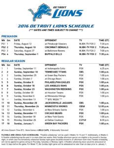 Detroit Lions Schedule Finally Released