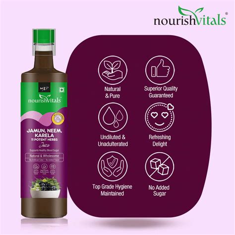 Buy Nourishvitals Jamun Neem Karela Juice Ml Pack Of Online