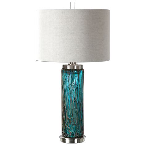 Uttermost Table Lamps Almanzora Blue Glass Lamp | Wayside Furniture | Table Lamps