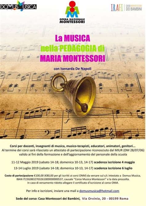 La Musica Nella Pedagogia Di Maria Montessori Opera Nazionale Montessori