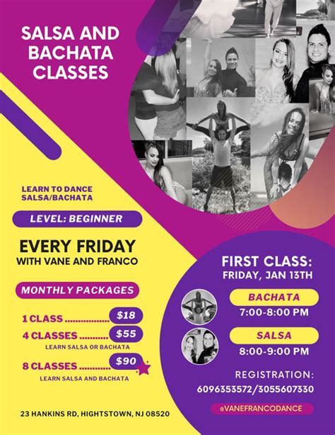 Salsa & Bachata Classes. - Friday starting January 13, 2023.