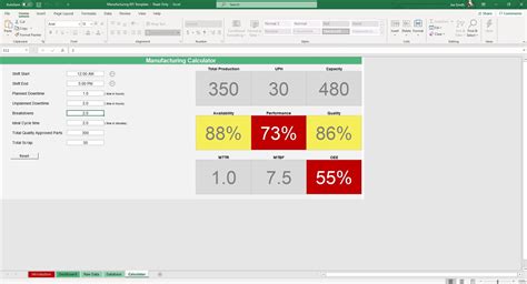 Oee Excel Template