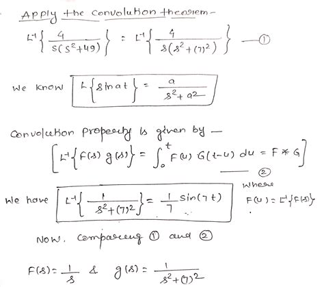 Solved Apply The Convolution Theorem To Find The Inverse Laplace