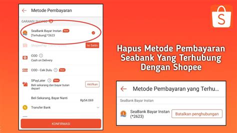 Cara Menghapus Seabank Yang Terhubung Ke Shopee Youtube