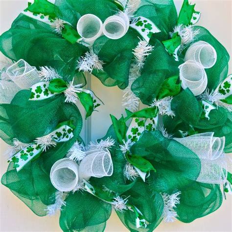 St Patrick S Day Shamrock Deco Mesh Wreath Holiday Mesh Wreaths