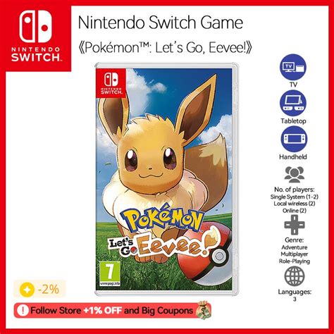 Nintendo Switch Game Pokémon Lets Go Eevee Genre Adventure Multiplayer