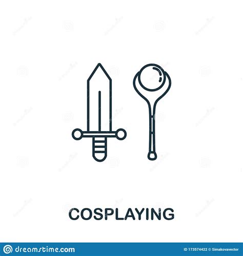 Cosplaying Icon From Hobbies Collection Simple Line Element Cosplaying