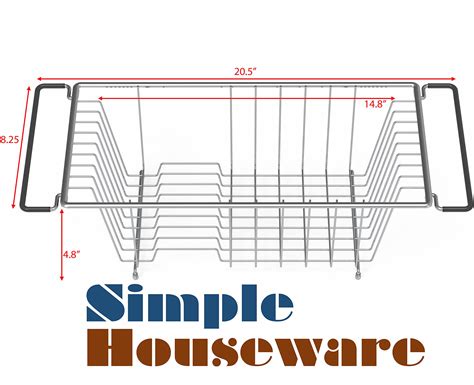 Simple Houseware Over Sink Counter Top Dish Drainer Drying Rack Chrome