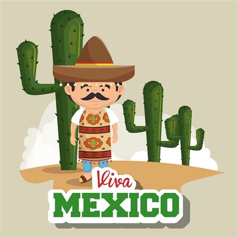 Premium Vector Viva Mexico Poster Celebration Vector Illustration Design