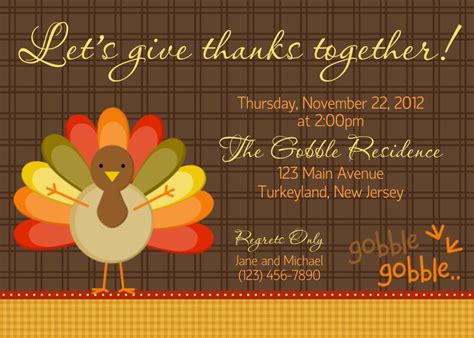 Free Thanksgiving Dinner Invitations Template