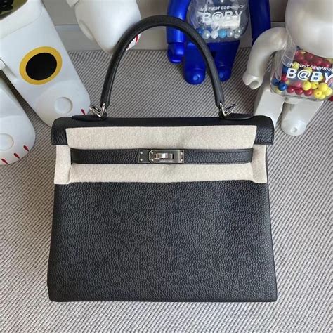 爱马仕凯莉包25专柜多少钱 Hermes Kelly 25cm Togo 89 Noir 黑色 银扣 Hermès Birkin kelly