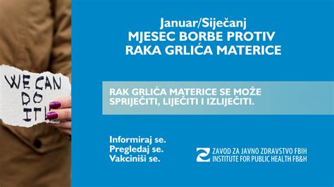 Mjesec Borbe Protiv Raka Grli A Maternice Januar Sije Anj