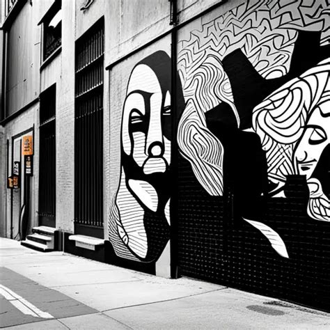 Striking Monochrome: Creating Black And White Cartoon Graffiti Art Of A ...