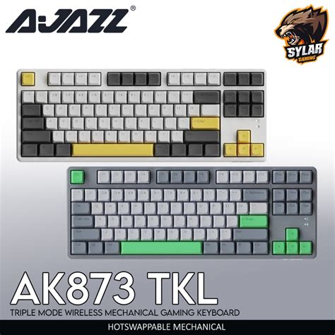 Jual Ajazz AK873 TKL Triple Mode Wireless Mechanical Gaming Keyboard