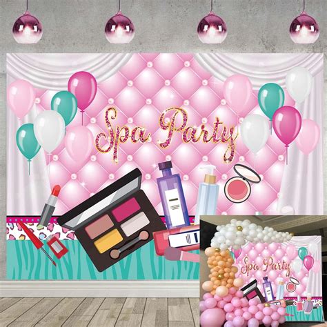 Spa Party Backdrop X Ft Pink Makeup Theme Photography Background For