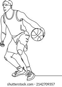 Basketball Line Drawing Vector Illustration Stock Vector (Royalty Free ...