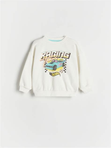 Bluza Oversize Hot Wheels Kolor Z Amana Biel Reserved Bf X