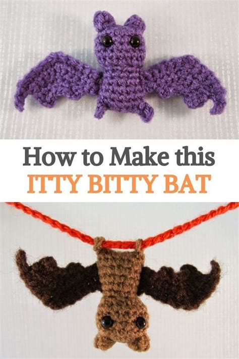 Crocheted Bat Ornament With Text Overlay How To Make This Tiny Bitty Bat