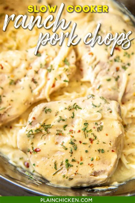 Slow Cooker Ranch Pork Chops Plain Chicken