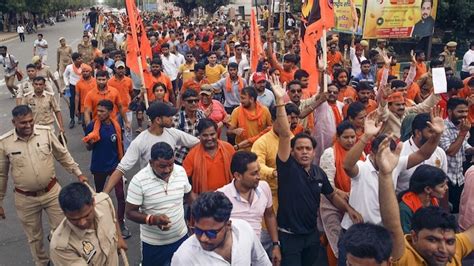 Hindu groups holds demonstrations against Haryana violence in several ...