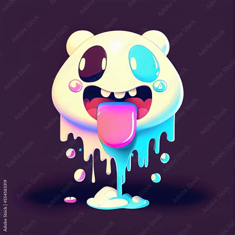 Kawaii Perfect Beautiful Psychedelic Tongue Drip Cosplay Pin Up Cute
