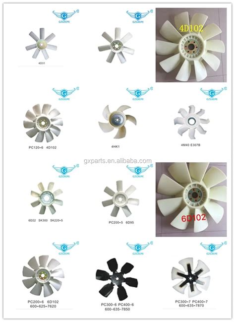 Excavator Engine Parts 6d102 Engine Fan Blade 600 625 7620 6006257620