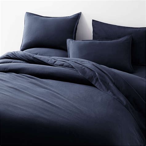 Organic Double Weave Indigo Blue Duvets And Pillow Shams Crate