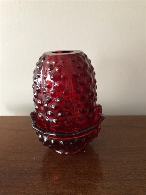 Vintage Fenton Amberina Glass Fairy Light Beautiful Deep Red Etsy