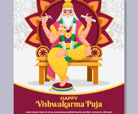 Happy Vishwakarma Puja Poster Vector Art Graphics Freevector