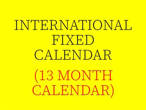 13 Month Calendar 2024 International Fixed Calendar Digital Print
