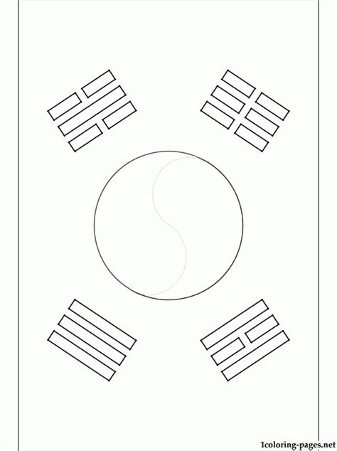 South Korean Flag Coloring Page