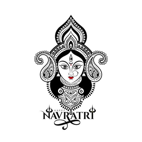 Premium Vector Happy Navratri Greeting With Maa Durga Face