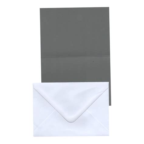 A6 Dark Grey Card Blanks & White Envelopes (Pack of 20)