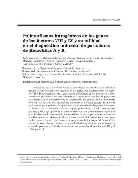 Polimorfismos intragénicos de los genes de los factores SciELO