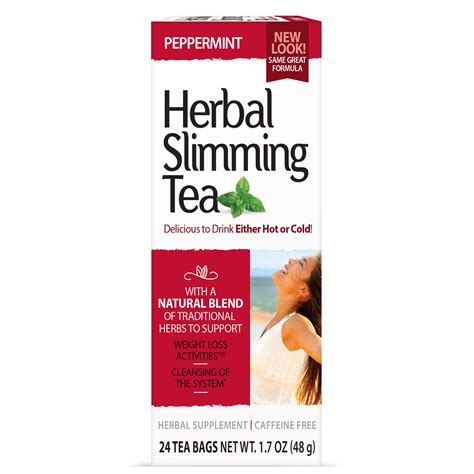 21st Century Herbal Slimming Tea Peppermint Caffeine Free 24 Tea Bags 1