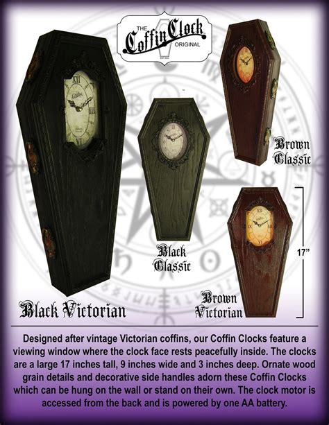 The Original Coffin Clock Black Classic Etsy