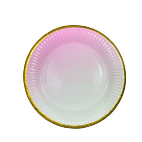 Plato Descartable Degrade Pastel X Rosado Casa Fessta