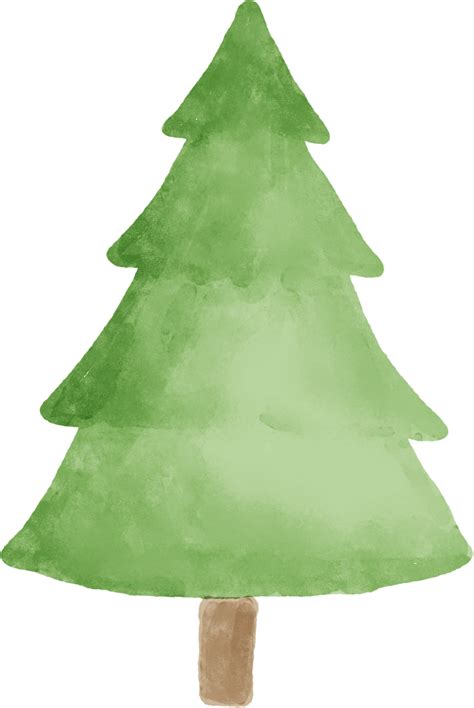 Watercolor Christmas Tree For Decoration Png