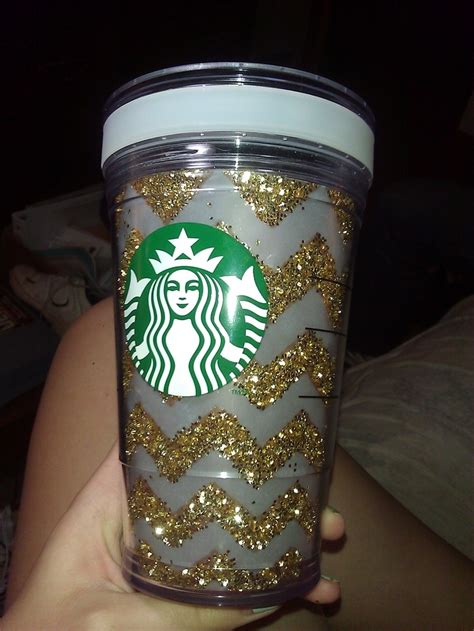 Diy Glitter Chevron Starbucks Cup You Ll Need Starbucks Create Your