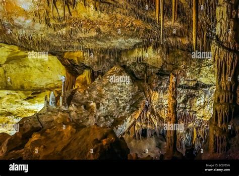 Famous Cave Cuevas Del Drach Or Dragon Cave On Spanish Island Mallorca