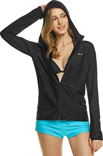 Tsla Women S Hoodie Zip Front Rash Guard Upf 50 Long Sleeve Swim Shirts Uv Spf Sunscreen