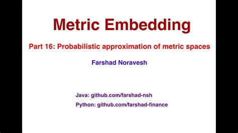 Part Probabilistic Approximation Of Metric Spaces Youtube