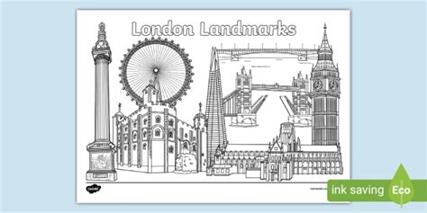 London Landmarks Colouring Page Teacher Made